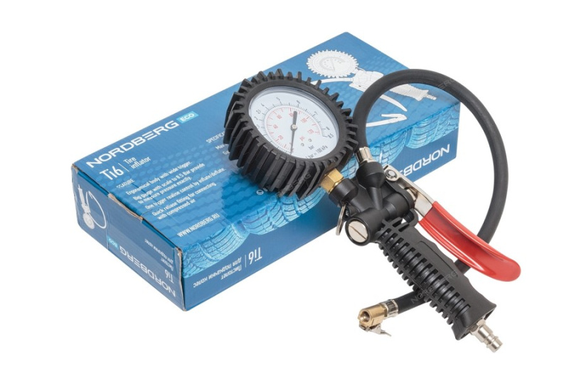 Пистолет для подкачки колес ECO с манометром 80 мм NORDBERG Ti6