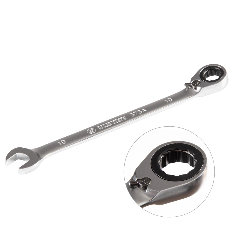 KING TONY Ключ трещоточный комбинированный с реверсом 10 мм 373A10M
