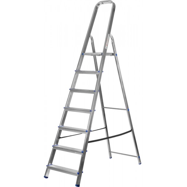Лестница-стремянка алюминиевая, усиленный профиль, 7 ступеней ЗУБР 38805-07