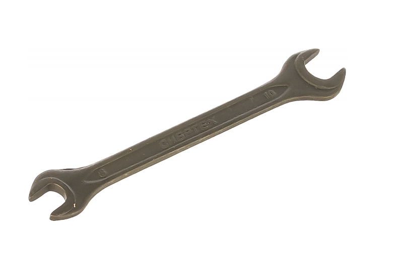 Ключ рожковый, 8 х 10 мм, CrV, фосфатированный, ГОСТ 2839// Сибртех 14321