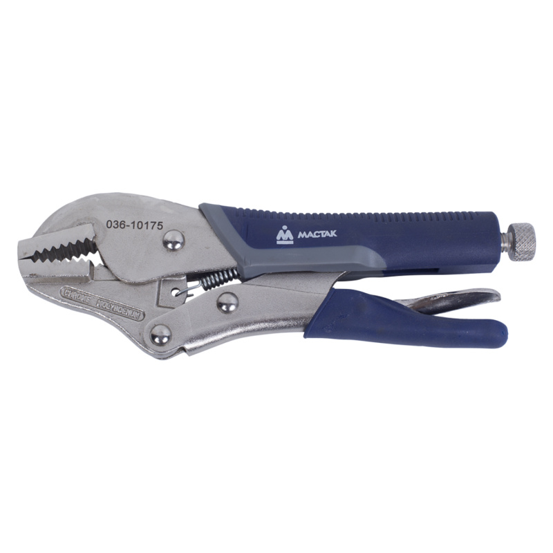МАСТАК Зажим с фиксатором 175 мм, прямые губки 036-10175H