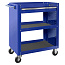 МАСТАК Тележка открытая, 3 полки и ящик, синяя 520-01580B